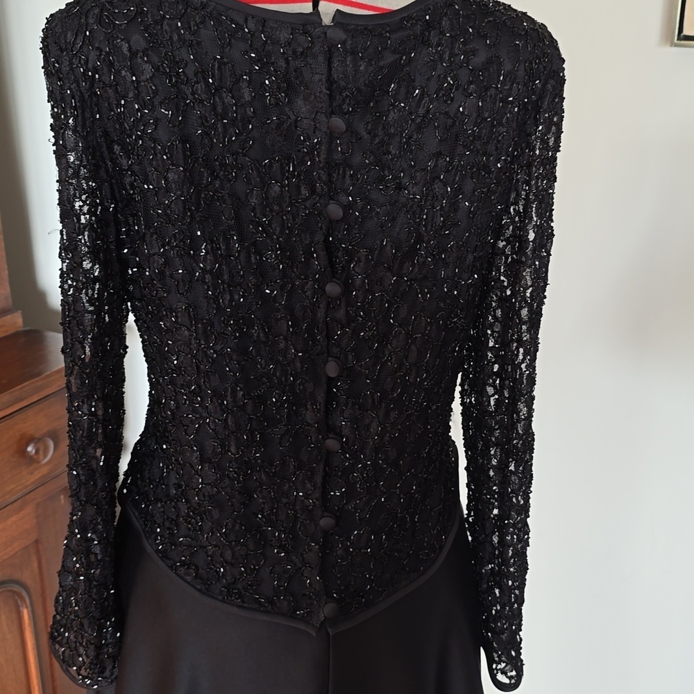 Cattiva New York - Vintage Black Beaded Lace Evening Gown​​ - Picture 6 of 14